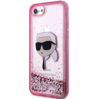 Karl Lagerfeld KLHCI8LNKHCP iPhone SE (2022/2020) / 8 / 7 kemény hátlap tok - rózsaszín/csillámos