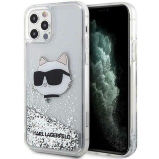 Karl Lagerfeld KLHCP12MLNCHCS iPhone 12 / 12 Pro kemény hátlap tok - ezüst/csillámos