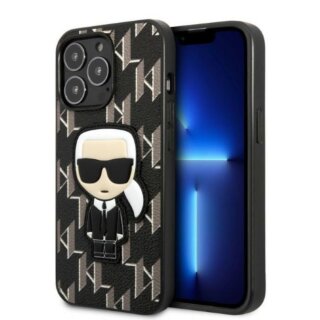 Karl Lagerfeld KLHCP13LPMNIKBK iPhone 13 Pro bőr hátlap tok - fekete