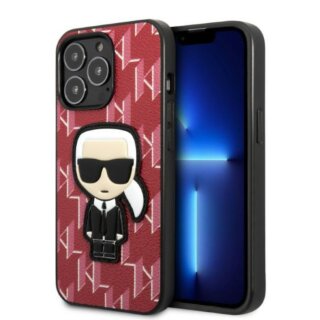 Karl Lagerfeld KLHCP13LPMNIKPI iPhone 13 Pro bőr hátlap tok - piros