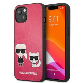 Karl Lagerfeld KLHCP13SPCUSKCP iPhone 13 mini kemény bőr hátlap tok - fushia