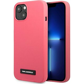 Karl Lagerfeld KLHCP13SSLMP1PI iPhone 13 mini kemény szilikon hátlap tok - fuchsia