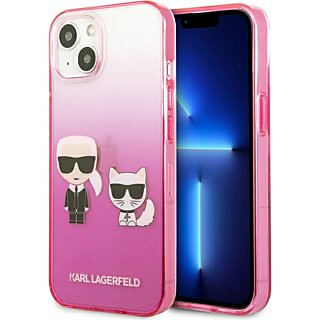 Karl Lagerfeld KLHCP13STGKCP iPhone 13 mini kemény hátlap tok - rózsaszín