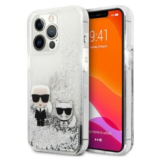 Karl Lagerfeld KLHCP13XGKCS iPhone 13 Pro Max kemény hátlap tok - ezüst/csillámos