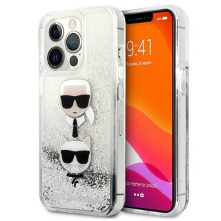 Karl Lagerfeld KLHCP13XKICGLS iPhone 13 Pro Max kemény hátlap tok - glitter ezüst
