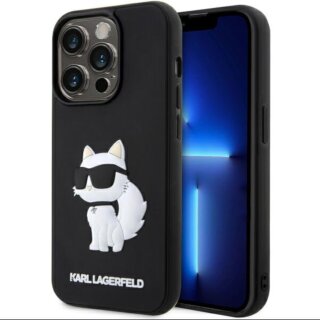 Karl Lagerfeld KLHCP14L3DRKHNK iPhone 14 Pro szilikon hátlap tok - fekete