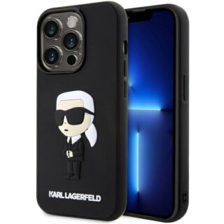 Karl Lagerfeld KLHCP14L3DRKINK iPhone 14 Pro szilikon hátlap tok - fekete