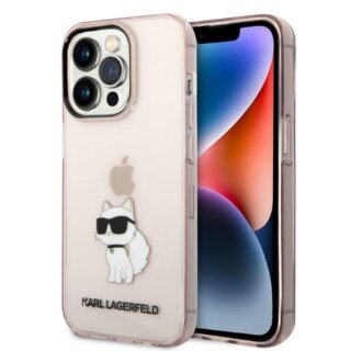 Karl Lagerfeld KLHCP14LHNCHTCP iPhone 14 Pro kemény hátlap tok - rózsaszín/átlátszó
