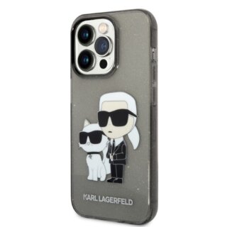 Karl Lagerfeld KLHCP14LHNKCTGK iPhone 14 Pro kemény hátlap tok - szürke/csillámos