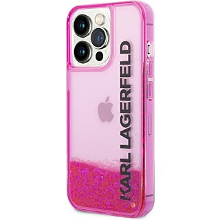 Karl Lagerfeld KLHCP14LLCKVF iPhone 14 Pro kemény hátlap tok - rózsaszín/csillámos