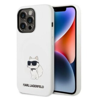 Karl Lagerfeld KLHCP14LSNCHBCH iPhone 14 Pro szilikon hátlap tok - fehér