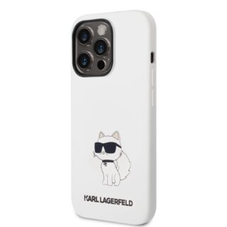 Karl Lagerfeld KLHCP14LSNCHBCH iPhone 14 Pro szilikon hátlap tok - fehér
