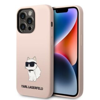 Karl Lagerfeld KLHCP14LSNCHBCP iPhone 14 Pro szilikon hátlap tok - rózsaszín