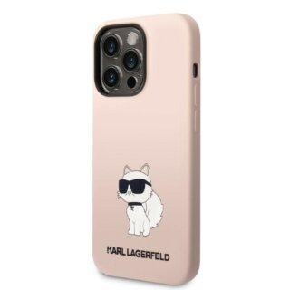 Karl Lagerfeld KLHCP14LSNCHBCP iPhone 14 Pro szilikon hátlap tok - rózsaszín