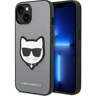 Karl Lagerfeld KLHCP14MSAPCHG iPhone 14 Plus bőr hátlap tok - ezüst