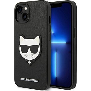 Karl Lagerfeld KLHCP14MSAPCHK iPhone 14 Plus bőr hátlap tok - fekete