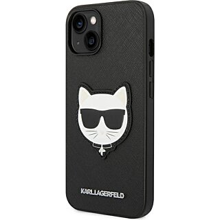 Karl Lagerfeld KLHCP14MSAPCHK iPhone 14 Plus bőr hátlap tok - fekete