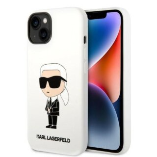 Karl Lagerfeld KLHCP14MSNIKBCH iPhone 14 Plus szilikon hátlap tok - fehér