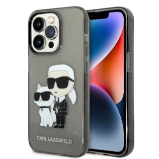 Karl Lagerfeld KLHCP14XHNKCTGK iPhone 14 Pro Max kemény hátlap tok - szürke/csillámos