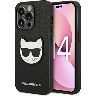 Karl Lagerfeld KLHCP14XSAPCHK iPhone 14 Pro Max bőr hátlap tok - fekete