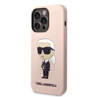 Karl Lagerfeld KLHCP14XSNIKBCP iPhone 14 Pro Max szilikon hátlap tok - rózsaszín