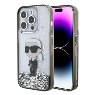 Karl Lagerfeld KLHCP15LLKKNSK iPhone 15 Pro kemény hátlap tok - átlátszó/csillámos