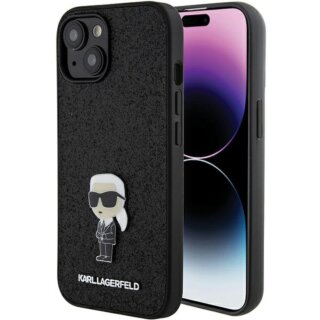 Karl Lagerfeld KLHCP15SGKNPSK iPhone 15 szilikon hátlap tok - fekete