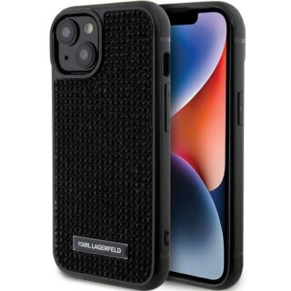 Karl Lagerfeld KLHCP15SHDSPLK iPhone 15 kemény hátlap tok - mintás/fekete