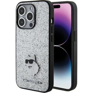 Karl Lagerfeld KLHCP15XGCNPSG iPhone 15 Pro Max szilikon hátlap tok - ezüst