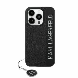 Karl Lagerfeld KLHCP15XPSAKDGCK iPhone 15 Pro Max szilikon hátlap tok + medál - fekete