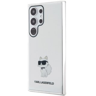 Karl Lagerfeld KLHCS24LHNCHTCT Samsung Galaxy S24 Ultra szilikon hátlap tok kitámasztóval - átlátszó