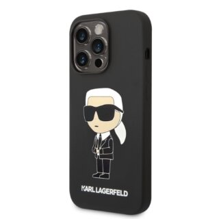 Karl Lagerfeld KLHMP14LSNIKBCK MagSafe iPhone 14 Pro szilikon hátlap tok - fekete