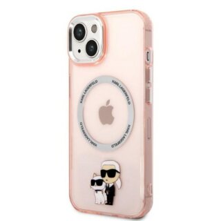 Karl Lagerfeld KLHMP14MHNKCIP MagSafe iPhone 14 Plus kemény hátlap tok - átlátszó/rózsaszín