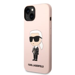 Karl Lagerfeld KLHMP14MSNIKBCP MagSafe iPhone 14 Plus szilikon hátlap tok - rózsaszín