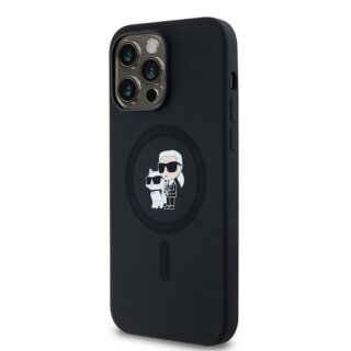 Karl Lagerfeld KLHMP14XSCMKCRHK MagSafe iPhone 14 Pro Max szilikon hátlap tok - fekete