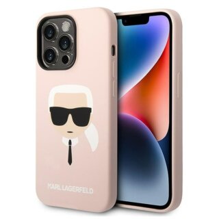 Karl Lagerfeld KLHMP14XSLKHLP MagSafe iPhone 14 Pro Max szilikon hátlap tok - rózsaszín