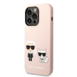 Karl Lagerfeld KLHMP14XSSKCI MagSafe iPhone 14 Pro Max szilikon hátlap tok - rózsaszín