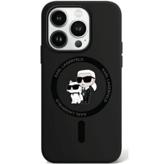 Karl Lagerfeld KLHMP15LSCMKCRHK MagSafe iPhone 15 Pro szilikon hátlap tok - fekete