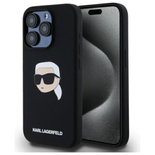 Karl Lagerfeld KLHMP15LSKHPPLK MagSafe iPhone 15 Pro szilikon hátlap tok - fekete