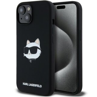 Karl Lagerfeld KLHMP15MSCHPPLK MagSafe iPhone 14 Plus / 15 Plus szilikon hátlap tok - fekete