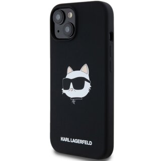 Karl Lagerfeld KLHMP15MSCHPPLK MagSafe iPhone 14 Plus / 15 Plus szilikon hátlap tok - fekete