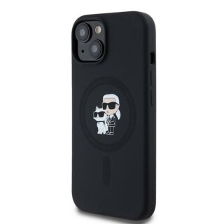 Karl Lagerfeld KLHMP15MSCMKCRHK MagSafe iPhone 14 Plus / 15 Plus szilikon hátlap tok - fekete