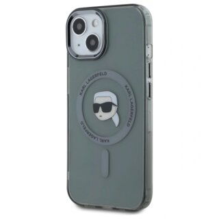 Karl Lagerfeld KLHMP15SHLSKIK MagSafe iPhone 15 kemény hátlap tok - fekete