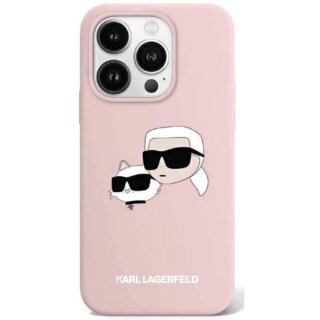 Karl Lagerfeld KLHMP15XSKCHPPLP MagSafe iPhone 15 Pro Max szilikon hátlap tok - rózsaszín