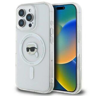 Karl Lagerfeld KLHMP16LHLSKIH MagSafe iPhone 16 Pro kemény hátlap tok - fehér