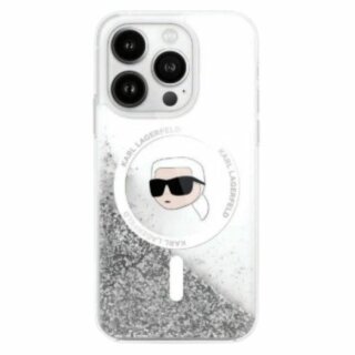 Karl Lagerfeld KLHMP16LLGKISGH MagSafe iPhone 16 Pro kemény hátlap tok - átlátszó/csillámos