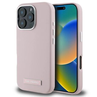 Karl Lagerfeld KLHMP16LPGMSRPP MagSafe iPhone 16 Pro bőr hátlap tok - rózsaszín