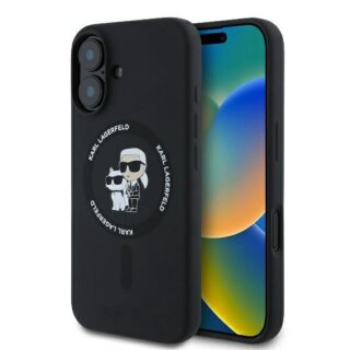 Karl Lagerfeld KLHMP16MSCMKCRHK MagSafe iPhone 16 Plus szilikon hátlap tok - fekete
