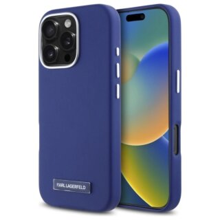Karl Lagerfeld KLHMP16XPGMSRPB MagSafe iPhone 16 Pro Max bőr hátlap tok - kék