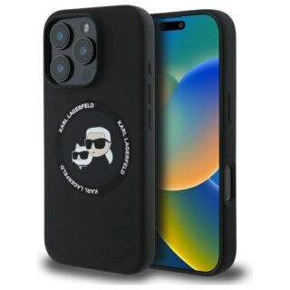 Karl Lagerfeld KLHMP16XSKCHTCK MagSafe iPhone 16 Pro Max szilikon hátlap tok - fekete